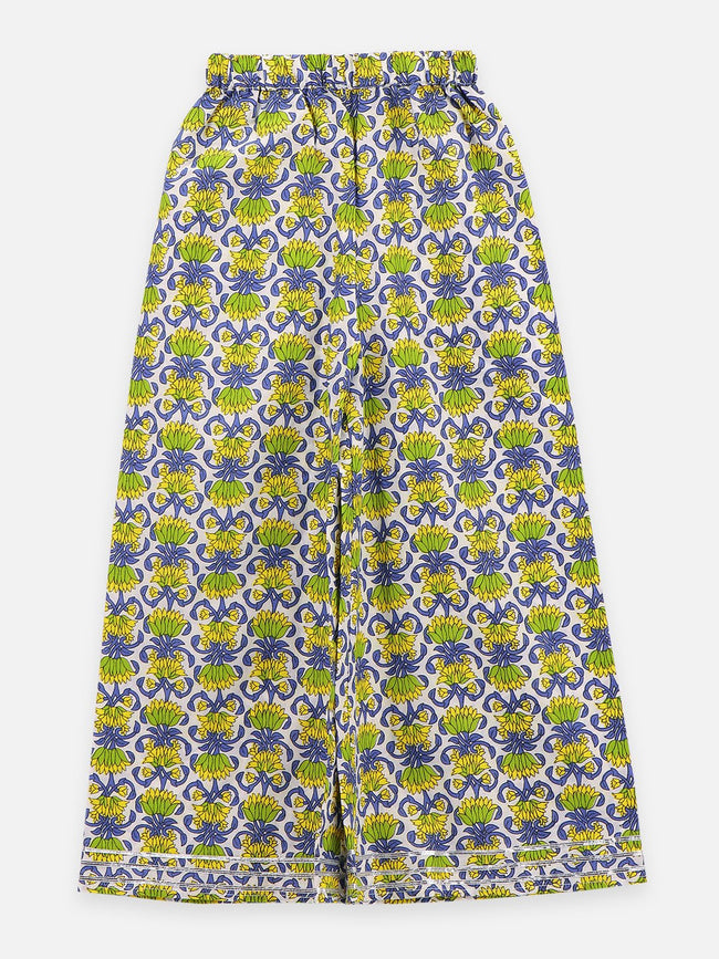 Lilpicks Foil Asymmertical Kurta with Printed Flared Pant Set