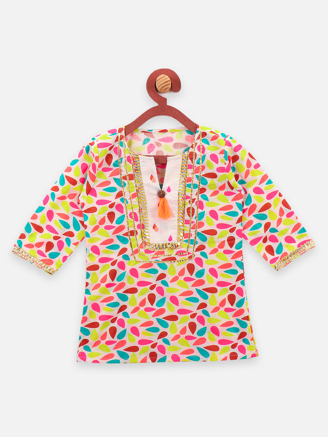 2 Droplet printed Gota kurti with sharara set