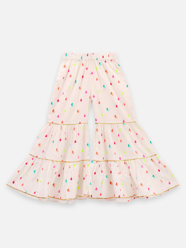 2 Droplet printed Gota kurti with sharara set