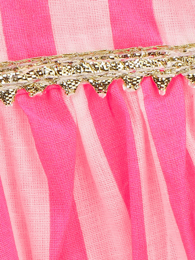 11 Yellow flora printed gota pompom kurti with sharara set