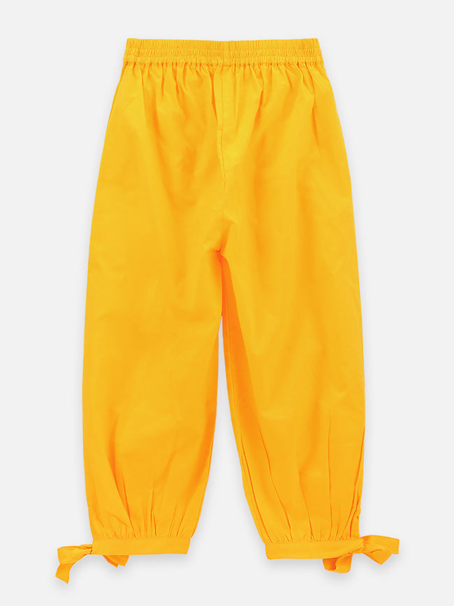 3 Green Floral Pom Pom Bell Sleeve Kurta with Salwar Set