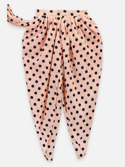 Blue polka Saree Dhoti