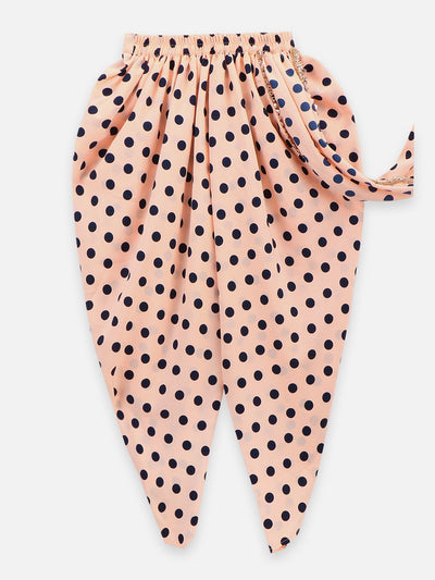 Blue polka Saree Dhoti