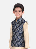 Blue Motif Digital Print Nehru Jacket
