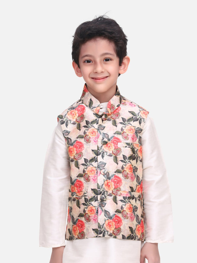 Royal Rose Digital Print Nehru Jacket