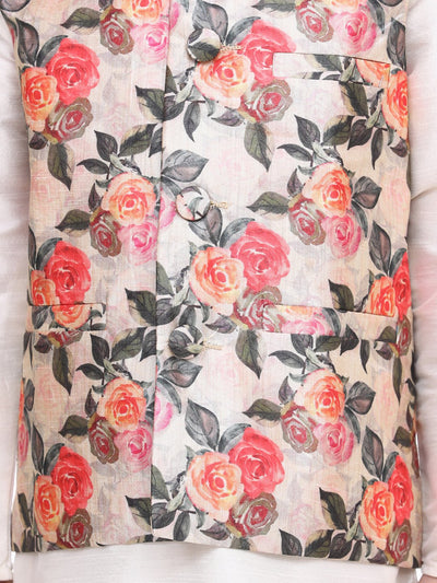 Royal Rose Digital Print Nehru Jacket