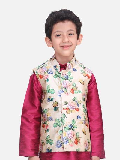 Beautiful Rose Digital Print Nehru Jacket