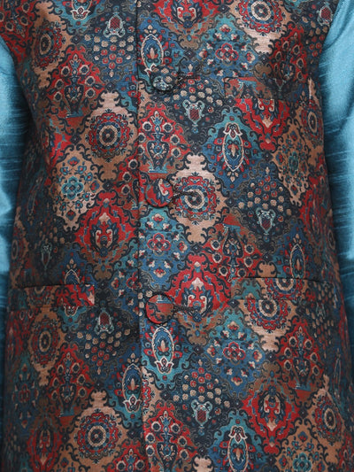 Elegant Motif Digital Print Nehru Jacket