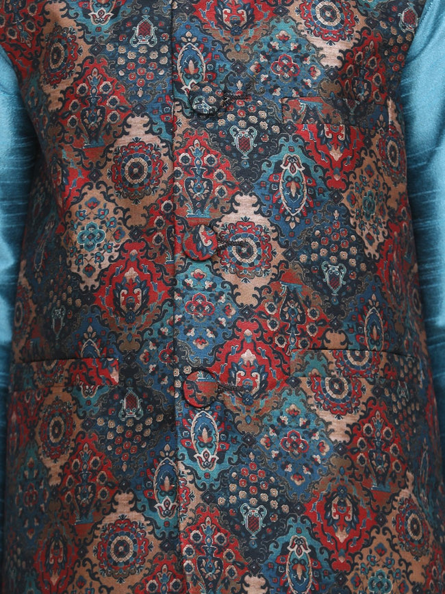 Elegant Motif Digital Print Nehru Jacket