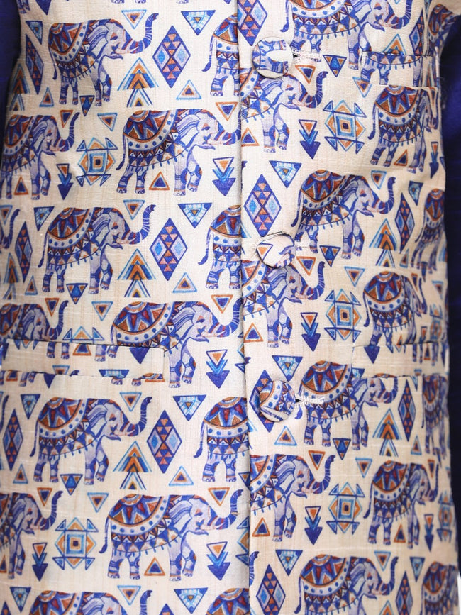 Quirky Digital Print Nehru Jacket