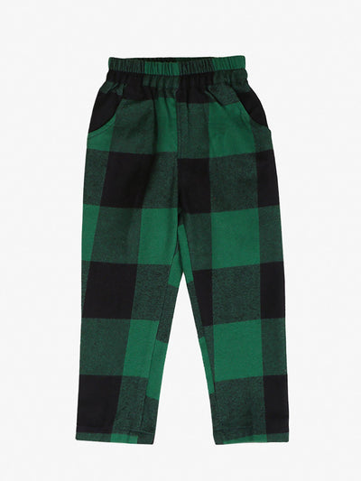 Lilpicks Green Check Waistcoat with Pant Set