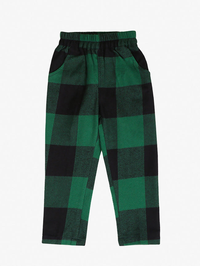 Lilpicks Green Check Waistcoat with Pant Set