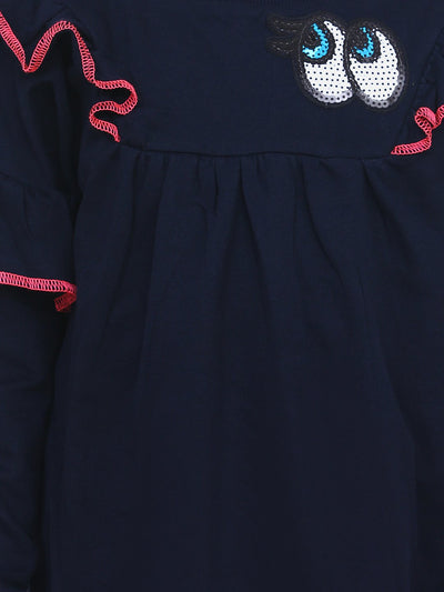 Navy French Terry Full Sleeve Funky SweatShirt