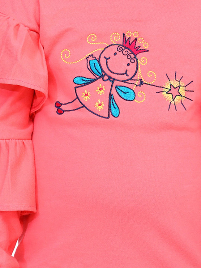 Coral French Terry Full Sleeve Doll SweatShirt