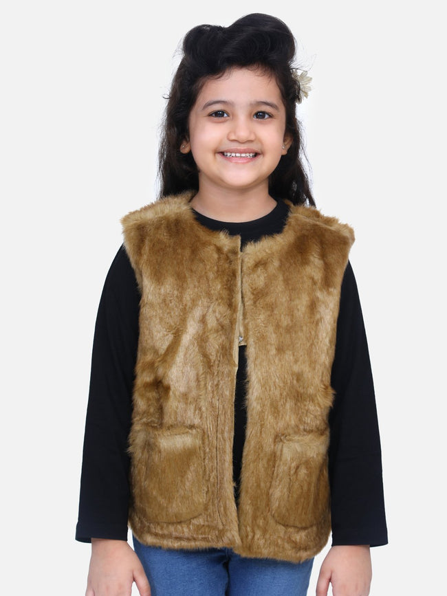 Faux Fur Sleeveless Jacket