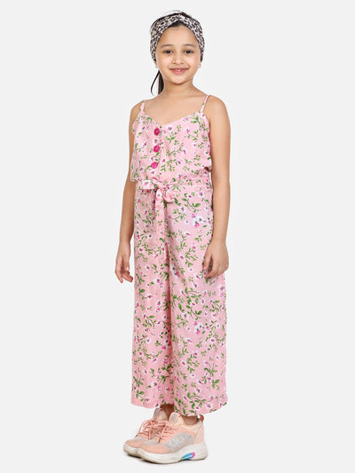 lilpicks Floral Pink Culotte Jumpsuit
