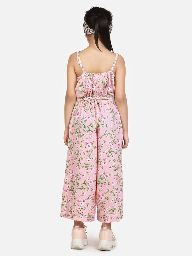 lilpicks Floral Pink Culotte Jumpsuit
