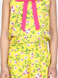 lilpicks Bright Yellow Floral bell Jumpsuit