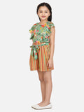 lilpicks Green Rust Fashionable Shorts Set