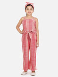 lilpicks Organic Cotton Weaved Maroon Full Jumpsuit