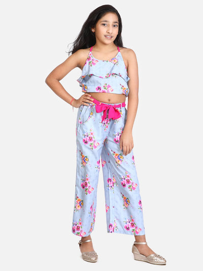 lilpicks Grey Floral Funky Clothing Set