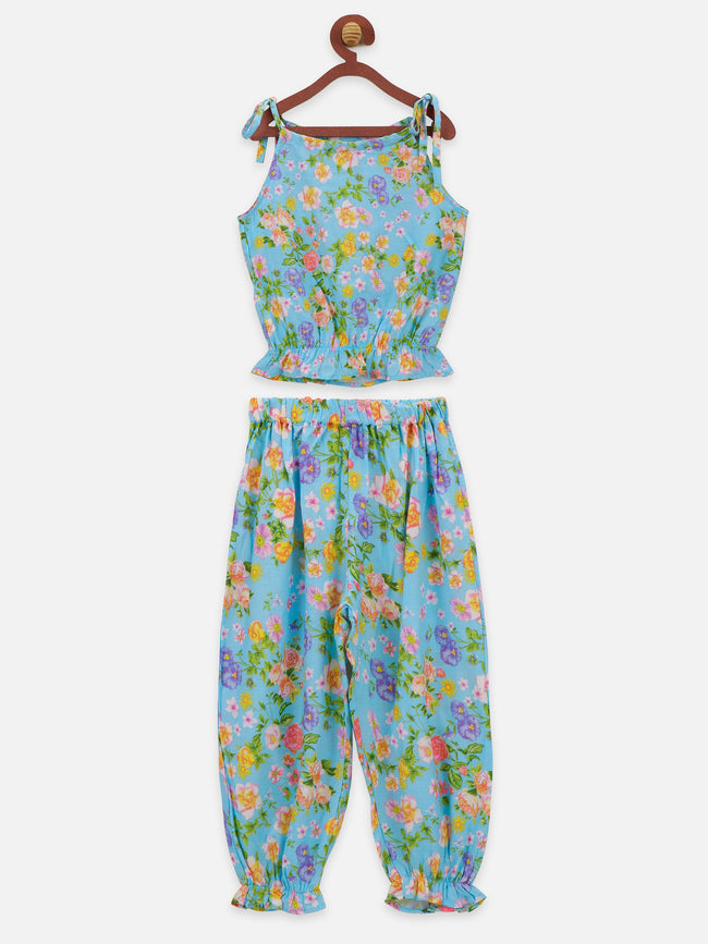 lilpicks Floral Blue Comfy Clothing Set