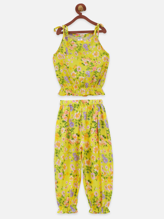 lilpicks Floral Yellow Comfy Clothing Set
