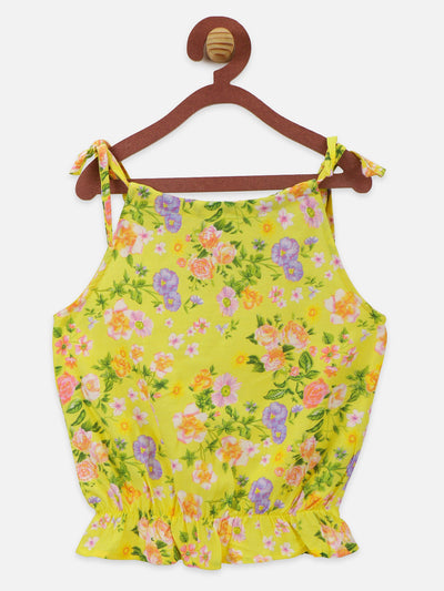 lilpicks Floral Yellow Comfy Clothing Set