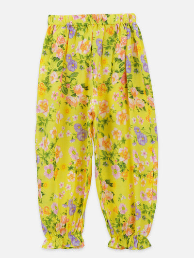 lilpicks Floral Yellow Comfy Clothing Set