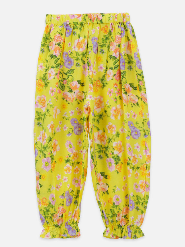 lilpicks Floral Yellow Comfy Clothing Set