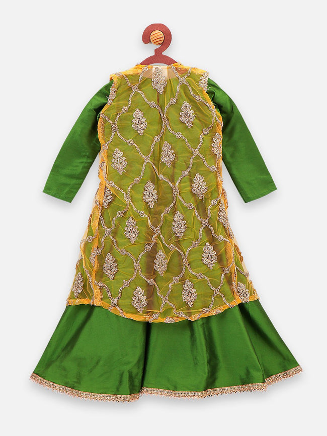 lilpicks Green Mustard Jacket Gown