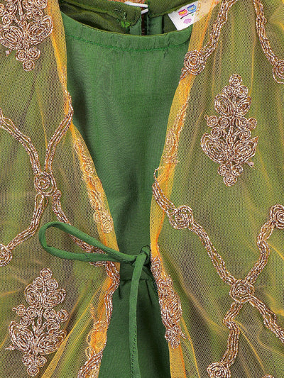 lilpicks Green Mustard Jacket Gown