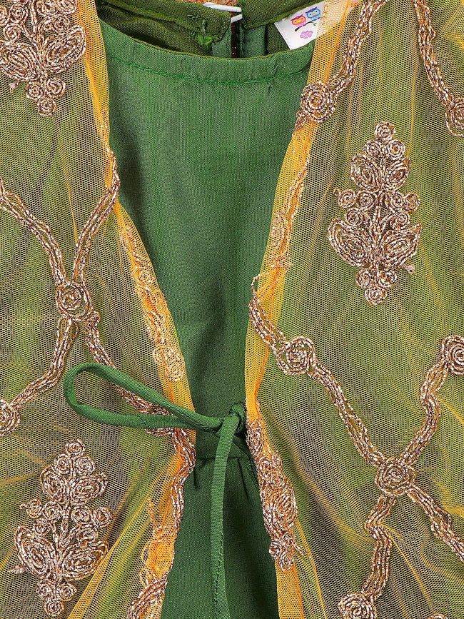 lilpicks Green Mustard Jacket Gown