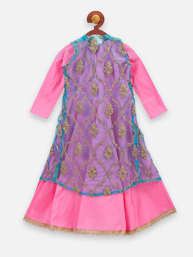 lilpicks Pink Blue Jacket Gown