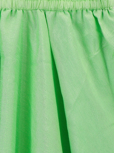 lilpicks Neon Pink Peacock Peplum Jacket and Lehnga Set