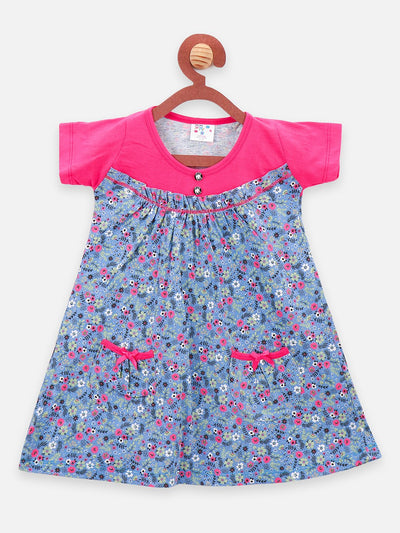 lilpicks Blue flower Printer Dress