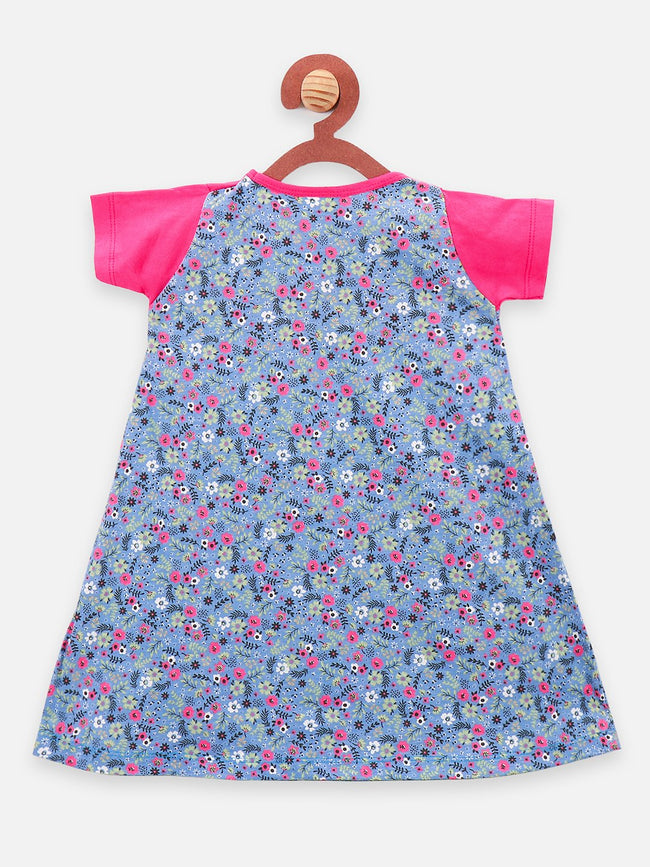 lilpicks Blue flower Printer Dress