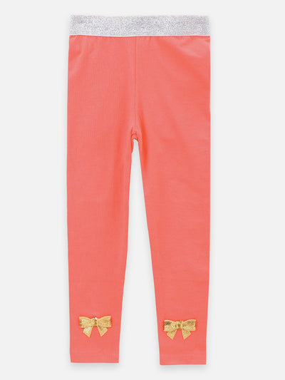 lilpicks Designer Coral Bow Legging