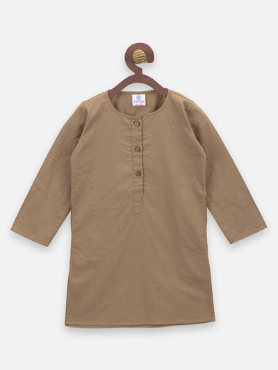 lilpicks BeigeCotton Kurta Pajama Set