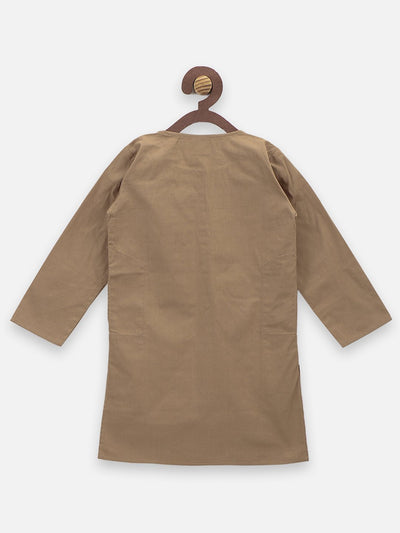 lilpicks BeigeCotton Kurta Pajama Set