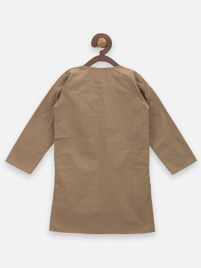 lilpicks BeigeCotton Kurta Pajama Set
