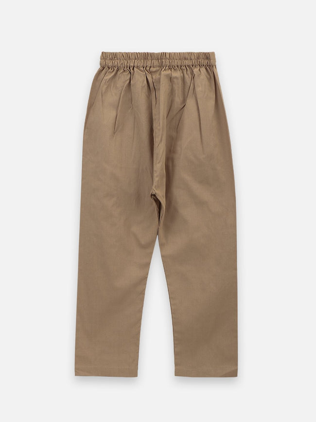 lilpicks BeigeCotton Kurta Pajama Set