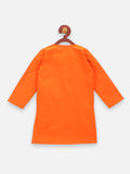 lilpicks Orange  Cotton Kurta Pajama Set