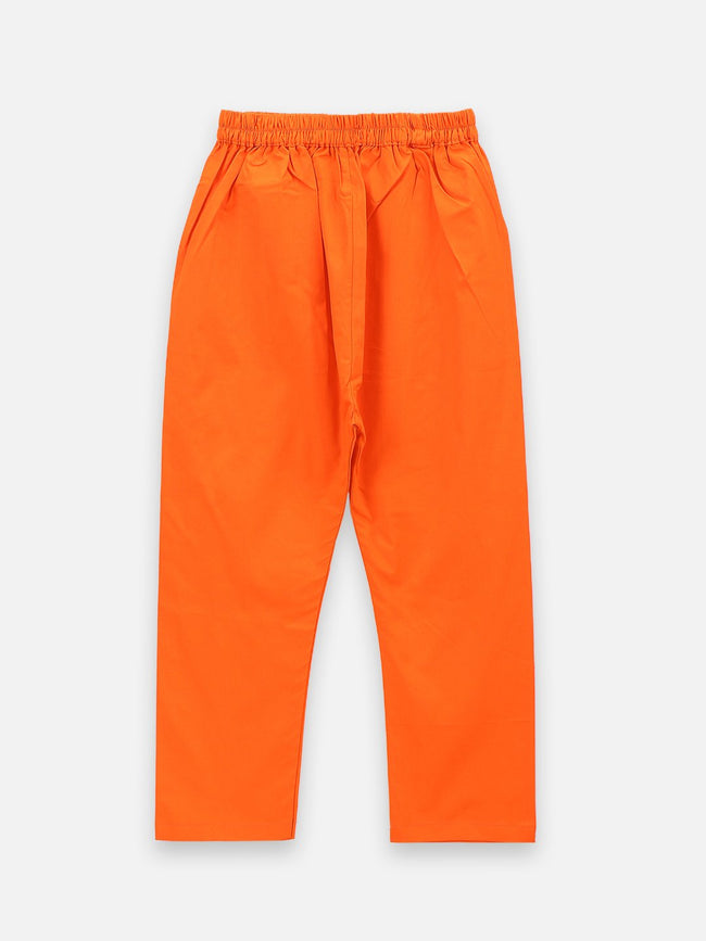 lilpicks Orange  Cotton Kurta Pajama Set