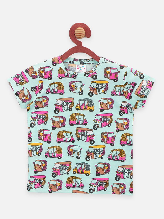 Lilpicks Auto Print Cyan Nightsuit