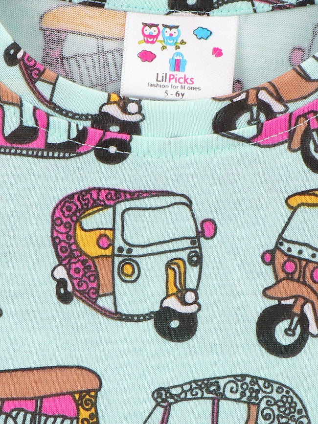 Lilpicks Auto Print Cyan Nightsuit