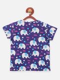 Lilpicks Navy Elephant print Nightsuit