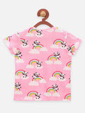 Lilpicks Pink Panda Print Nightsuit