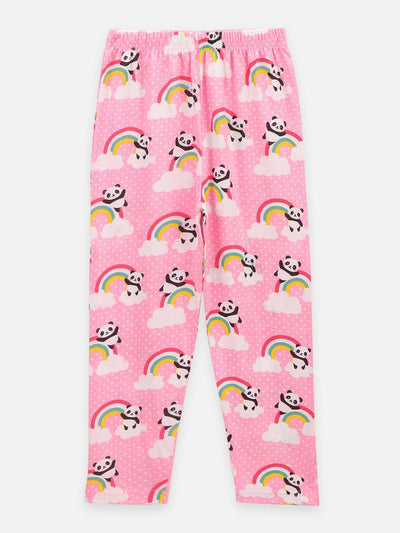 Lilpicks Pink Panda Print Nightsuit