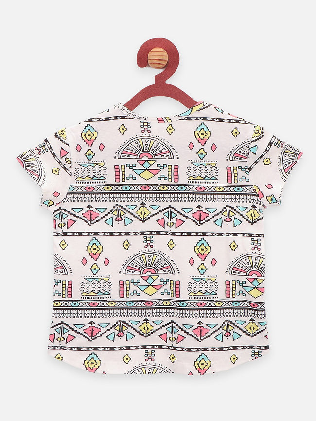 Lemon and Tribal Print Pack of 2 Girls Tops